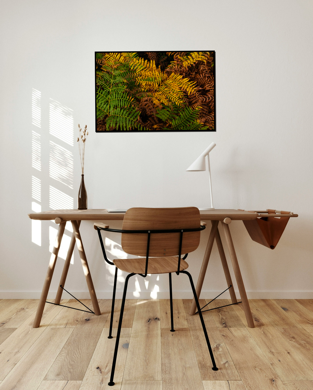 Rich colorful texture of autumnal fern leaves in England - Fine art photography print by Paulo Côrte-Real