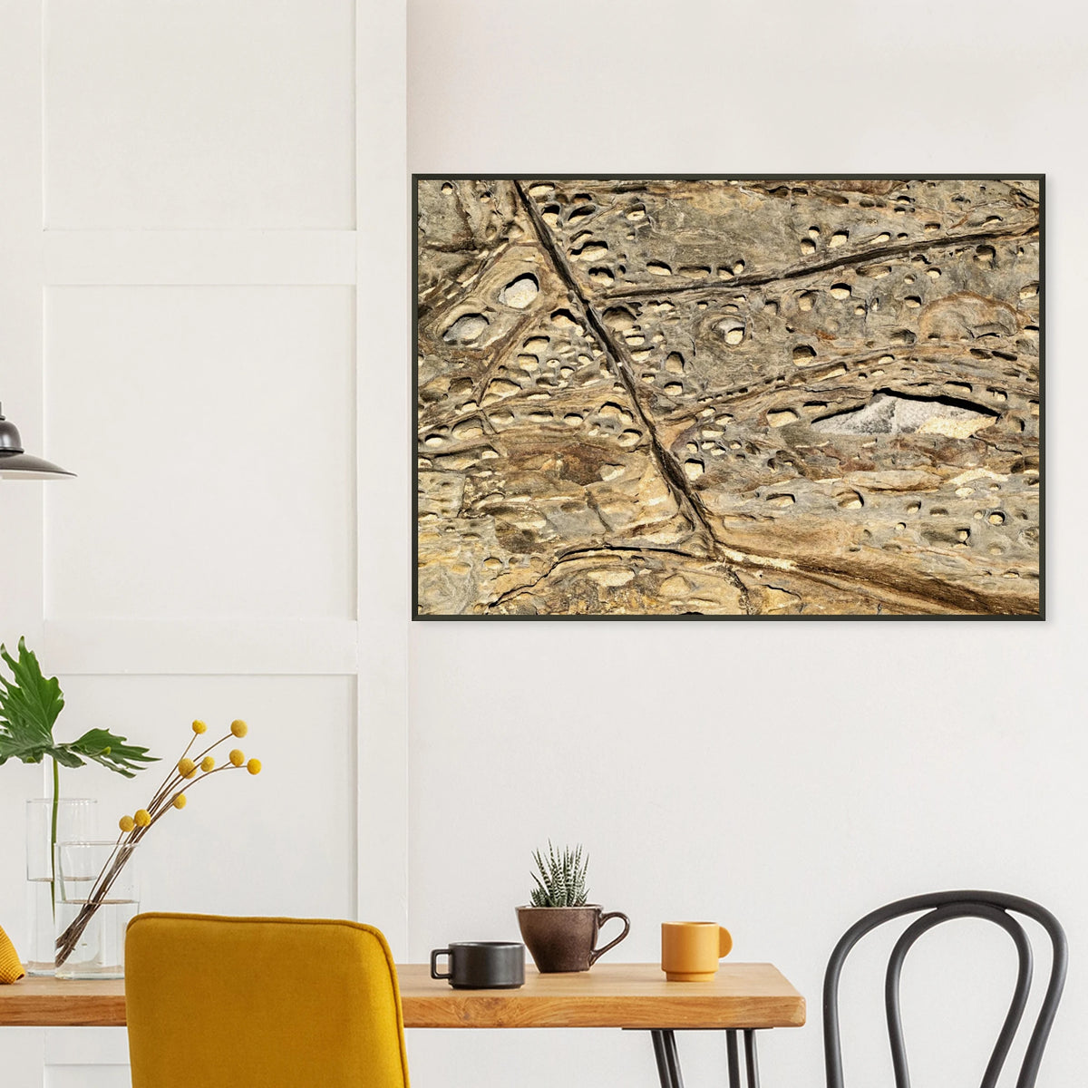 Abstract natural texture and lines on a coastal rock surface in Algarve, Portugal - Fine art photography print by Paulo Côrte-Real