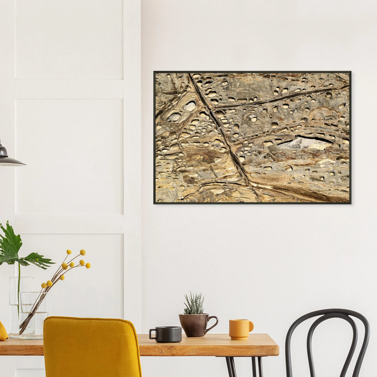 Abstract natural texture and lines on a coastal rock surface in Algarve, Portugal - Fine art photography print by Paulo Côrte-Real