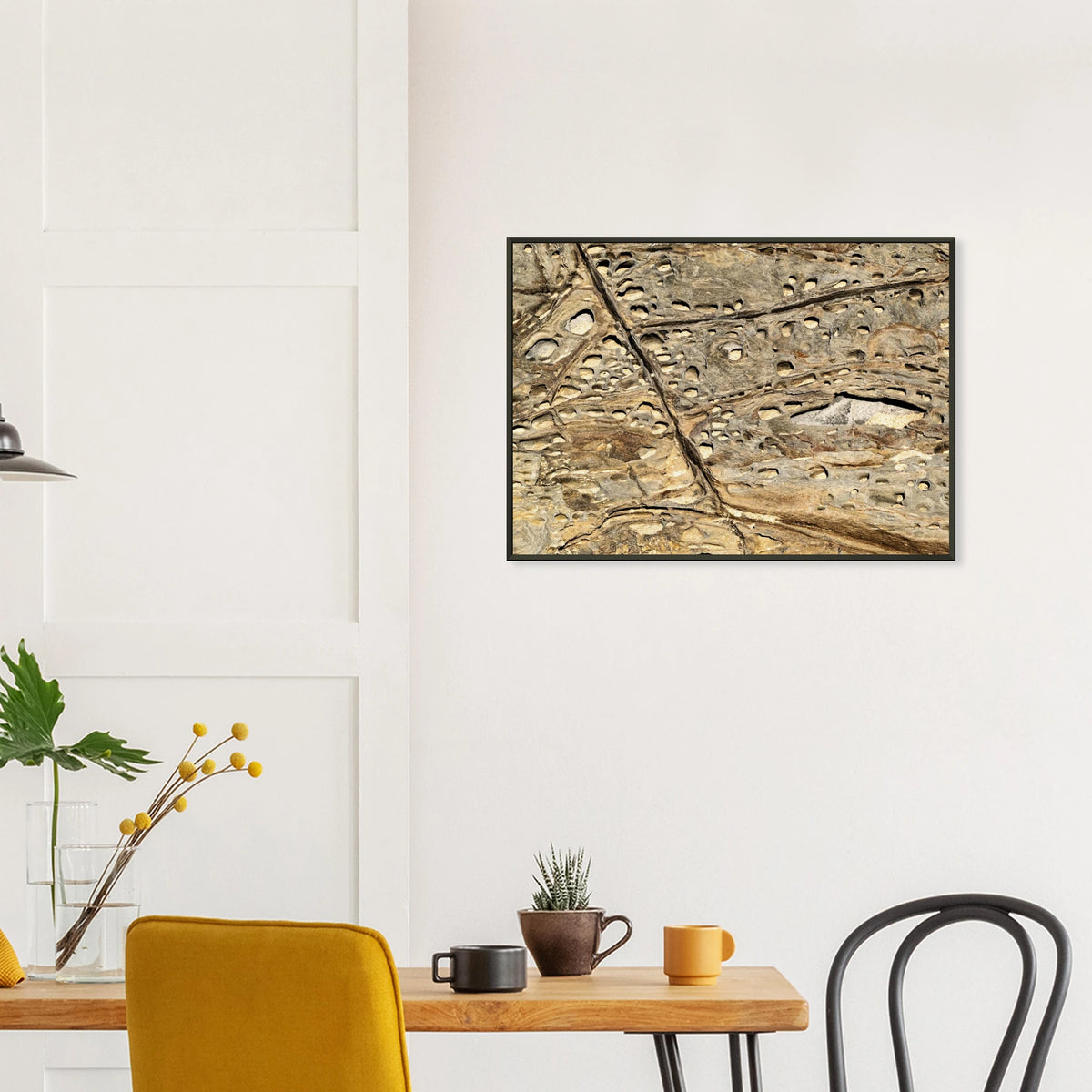 Abstract natural texture and lines on a coastal rock surface in Algarve, Portugal - Fine art photography print by Paulo Côrte-Real