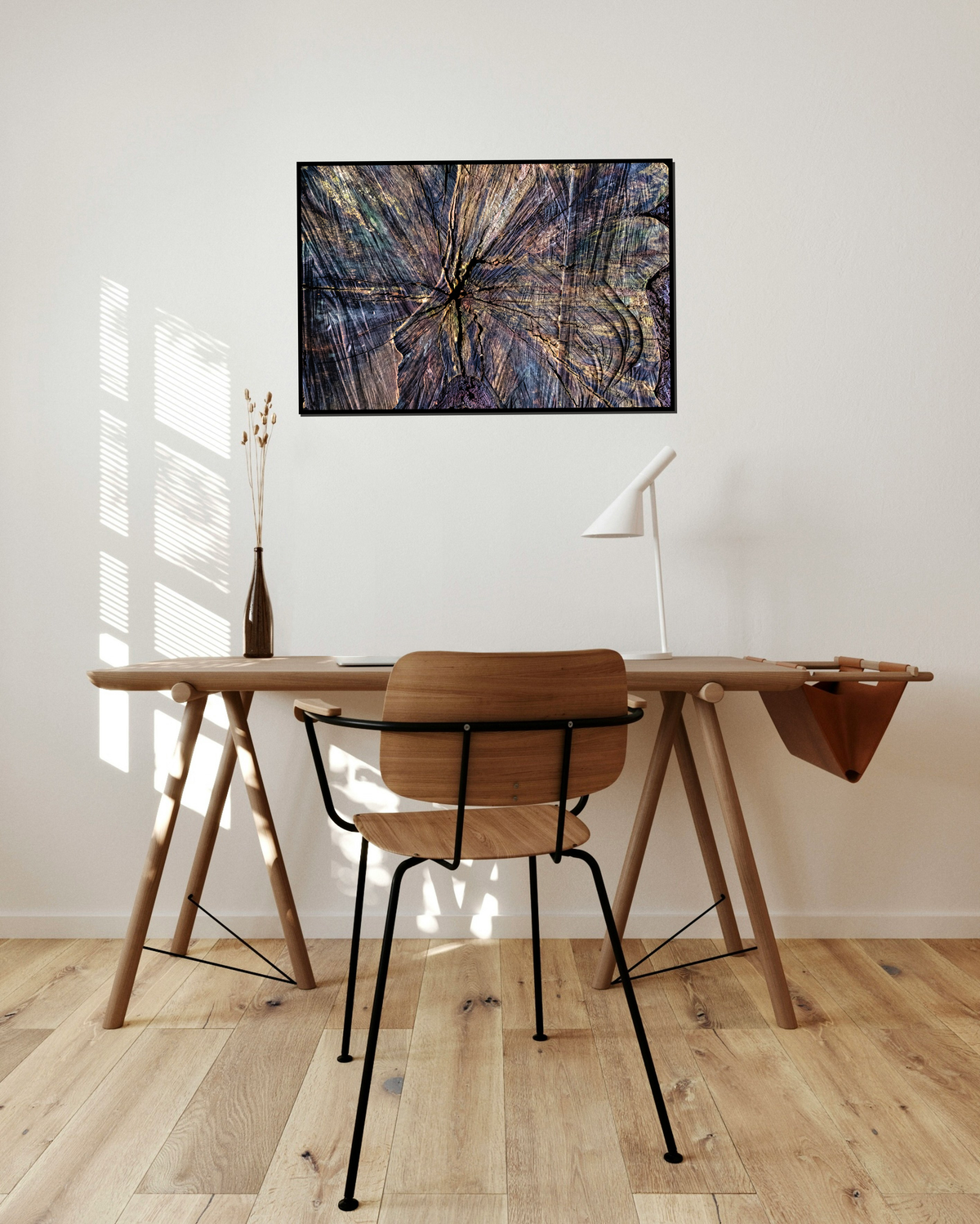 Rich natural texture and growth rings of a cut tree trunk - Abstract fine art photography print by Paulo Côrte-Real
