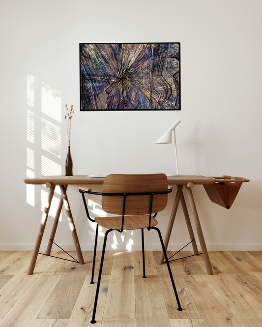Rich natural texture and growth rings of a cut tree trunk - Abstract fine art photography print by Paulo Côrte-Real